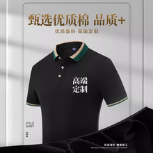 高端纯棉polo文化衫dly短袖翻领团队工作服定制logo企业工衣装t恤