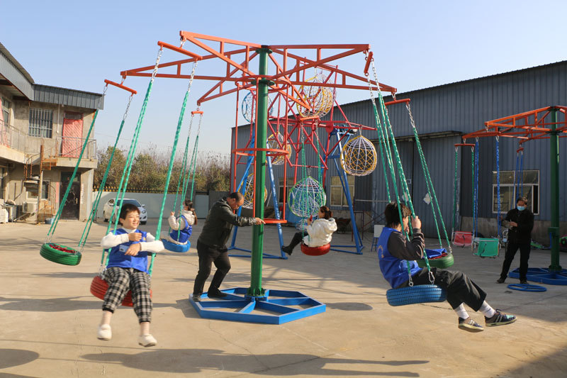 景区网红吊篮秋千户外无动力旋转风车游乐设备网红亲子迷你摩天轮