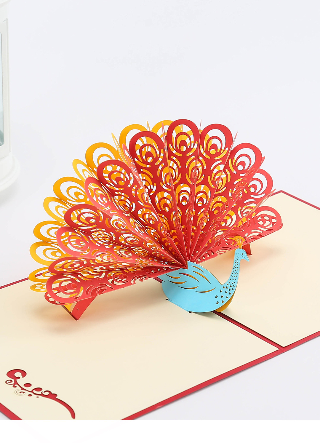 儿童节贺卡 孔雀立体贺卡 创意手工制作祝福礼品立体卡片批发