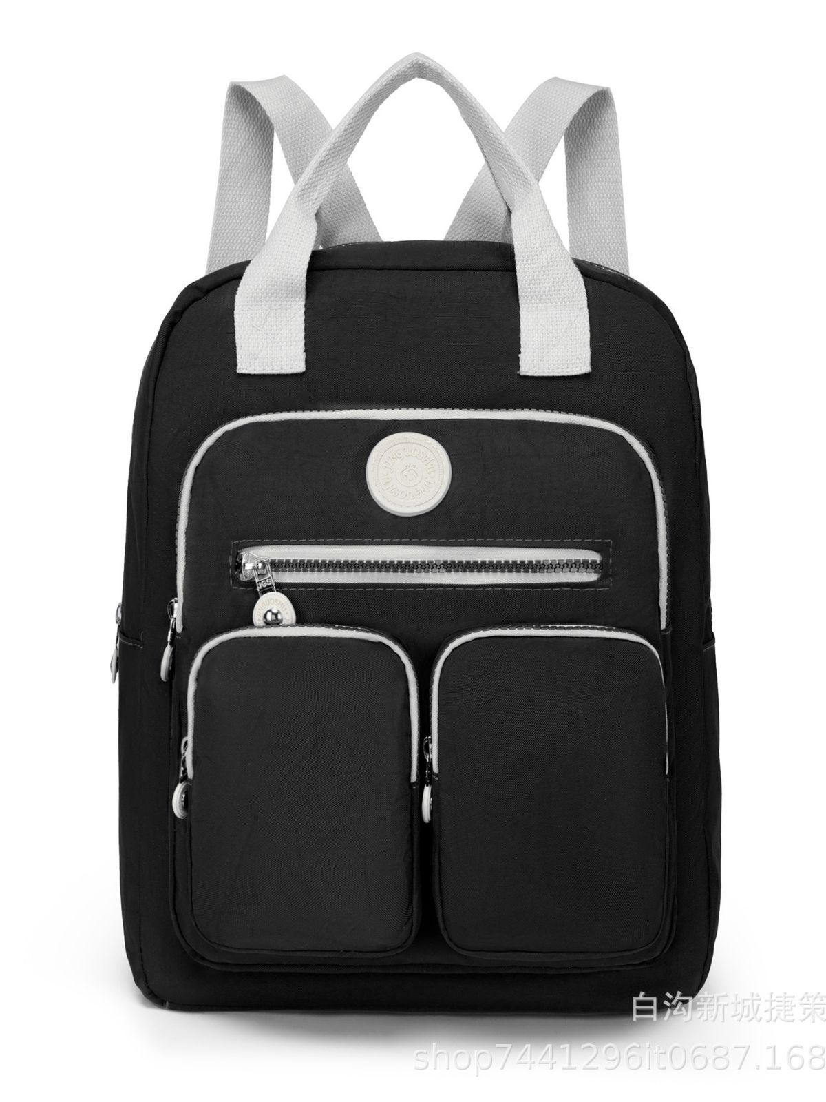 New Backpack Contrast Color Large Capacity Handbag Unisex Backpack