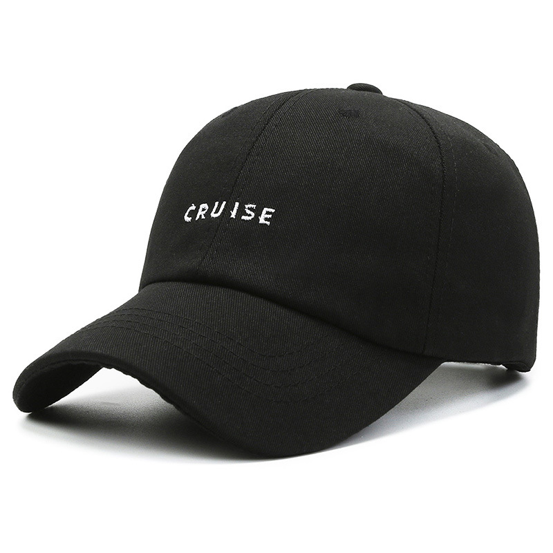 Women's Peaked Cap Cru Simple Letters Japanese-Style and Internet-Famous Soft Top Baseball Cap Trendy Korean Style Casual All-Match Face-Looking Small