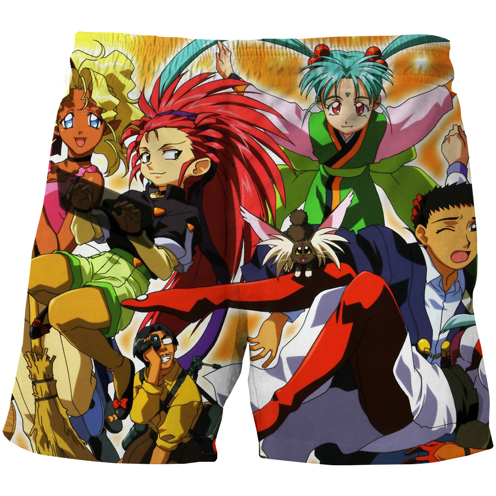 儿童短裤男孩卡通动漫人物数码印花夏季运动潮流宽松休闲沙滩裤