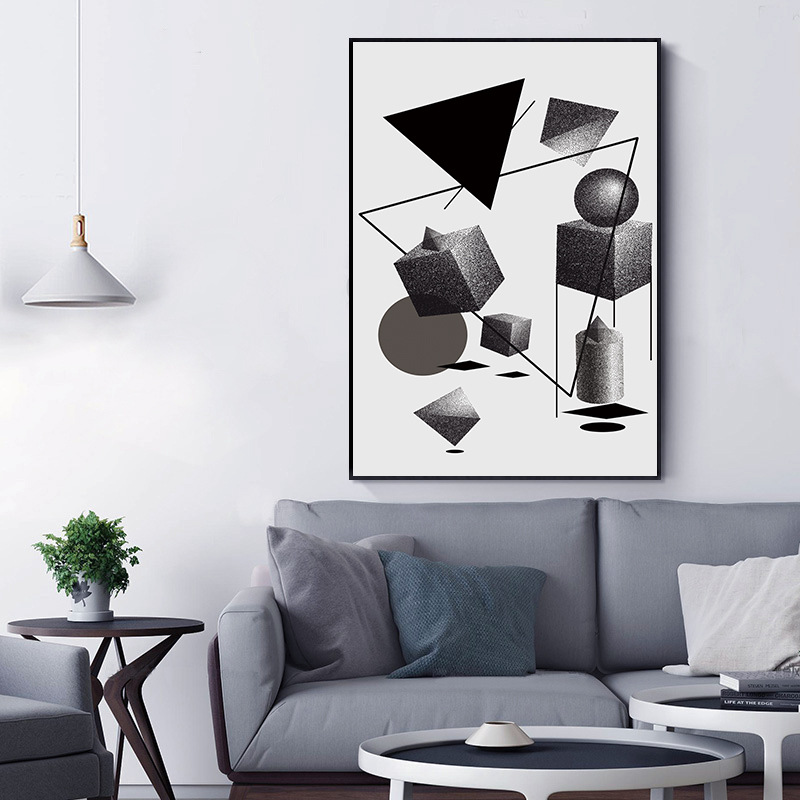 源头工厂简约线条几何图形装饰画书房几何挂画长廊玄关壁画
