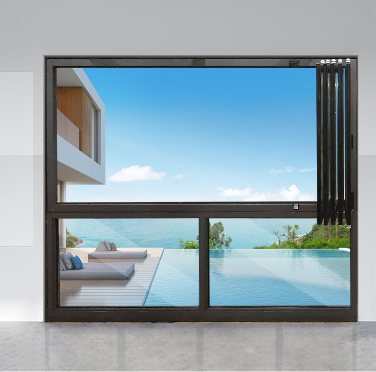 全景折叠窗封阳台推拉窗铝合金窗玻璃窗抗台风窗隔音窗全开窗批发
