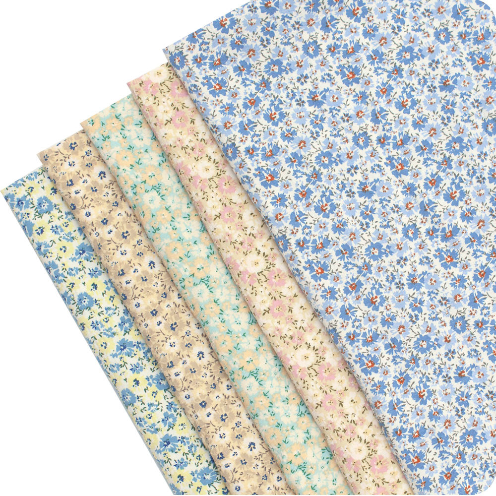 微弹涤纶提花泡泡条印花 日韩小碎花印花布 连衣裙衬衣印花面料