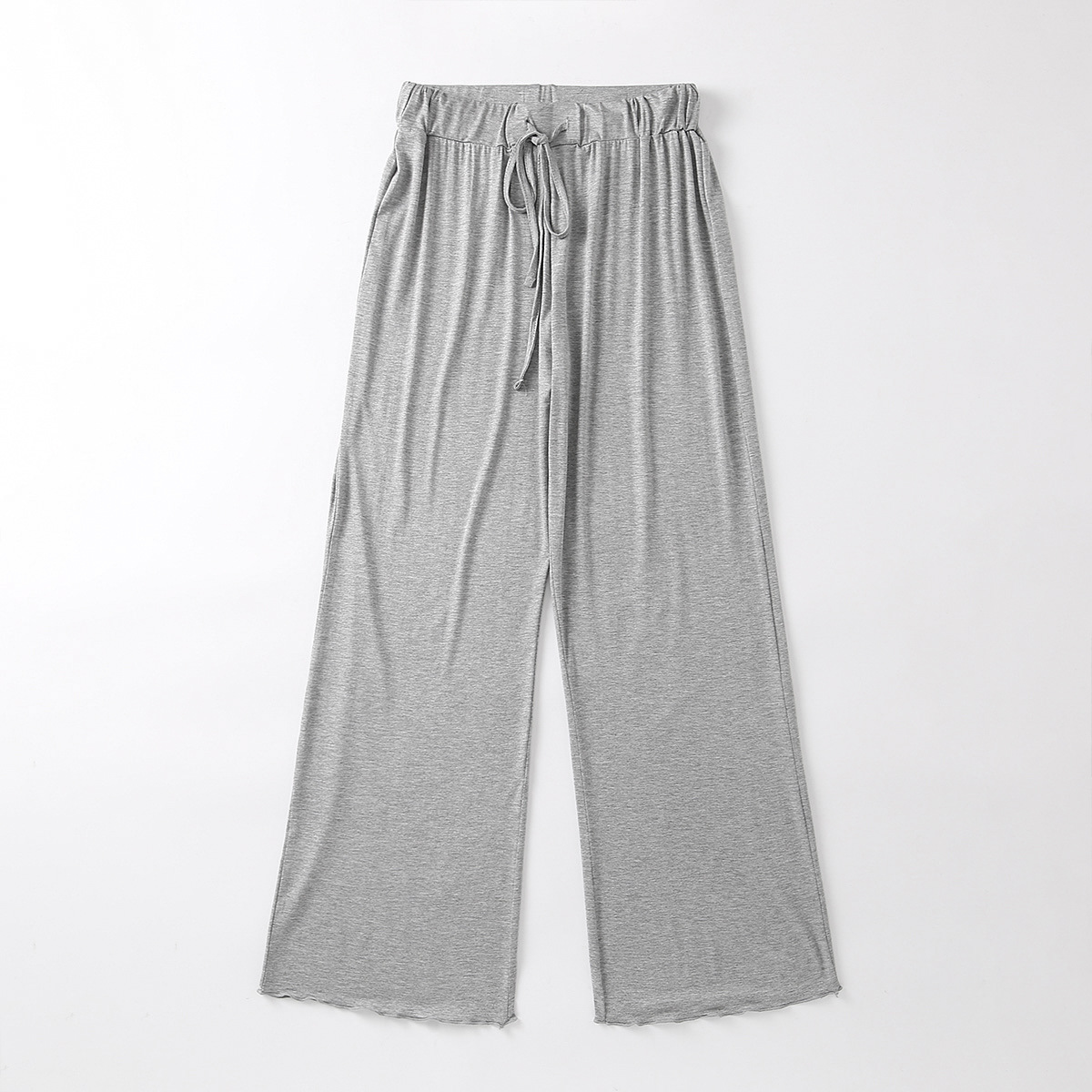 批发2020秋季欧美女装新款居家休闲舒适木耳下摆长裤子 147