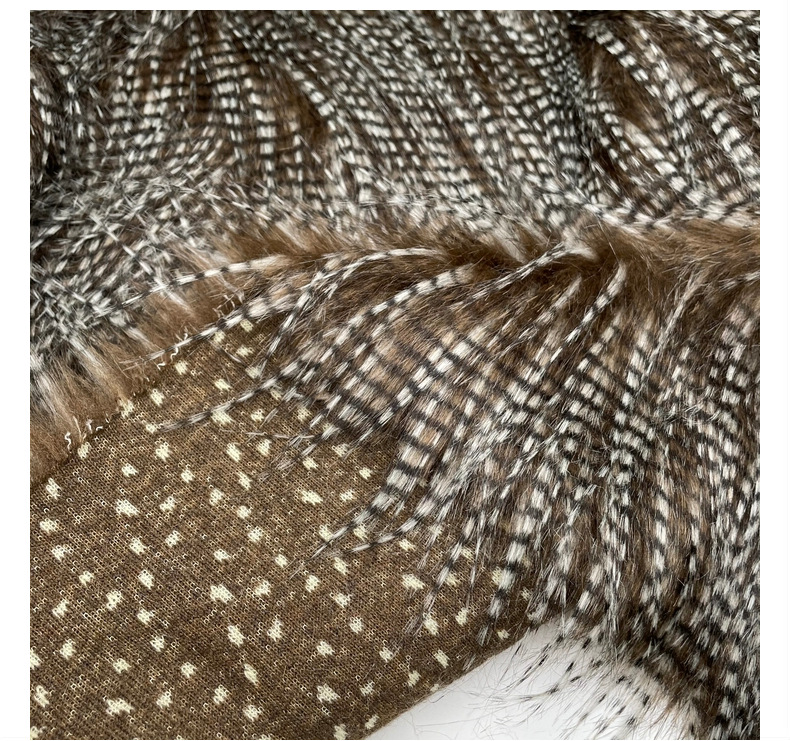 现货 新款孔雀毛点子提花 野鸡毛 人造毛 仿毛皮 玩具家纺面料