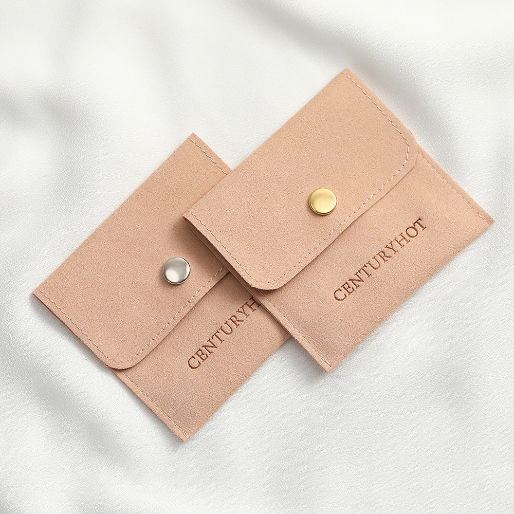 【厂家直销】超纤饰品袋首饰袋按扣袋小布袋项链戒指耳环收纳袋