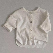韩版婴幼童装简单百搭休闲开衫夏季薄款长袖外套空调服