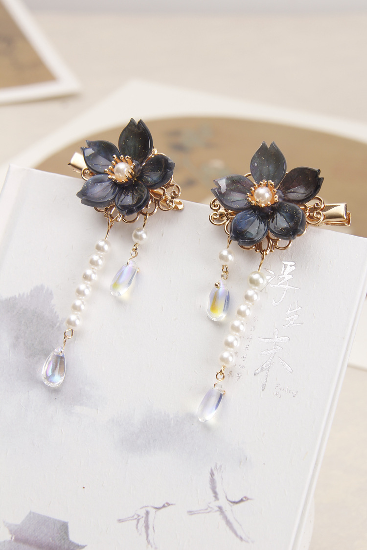 汉服头饰儿童发夹女中国风女童配饰古风夹子表演边夹少女古装发饰