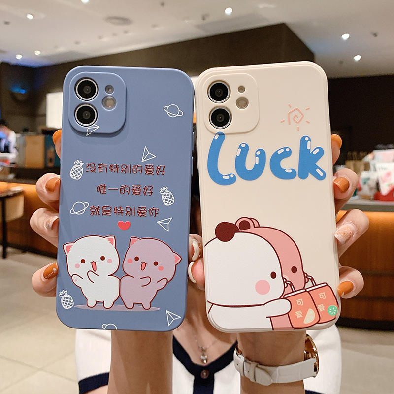 适用苹果12pro手机壳可爱7/8情侣秀恩爱iphone11直边12新13保护套
