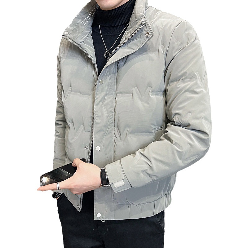 Down Jacket Men's Gray Duck down Men's 2023 New Winter Clothes Handsome Slim-Fitting Stand Collar Men's Coat Trendy Tops