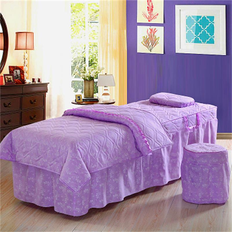 美容床罩四件套按摩床床罩推拿床罩床裙床单被套件套方头圆头包邮