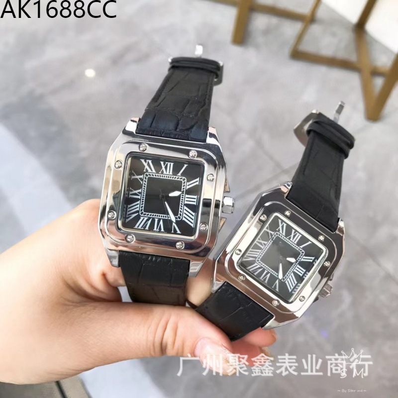 跨境外贸 微商代发卡家爆款山度时系列方形皮带石英手表厂家货源