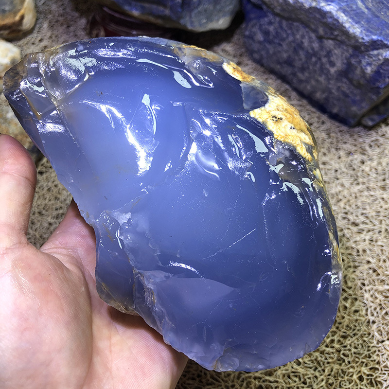 天然玉石土耳其蓝玉髓原石毛料水晶玛瑙石吊坠挂件蓝宝石原矿雕刻