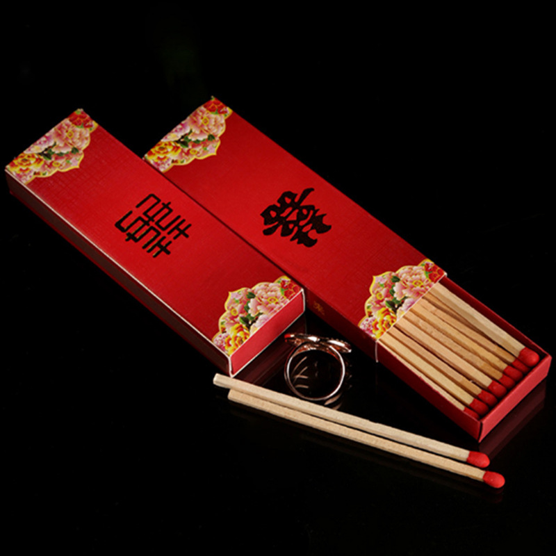 婚庆用品 结婚火柴盒长方形盒红梗火柴个性婚礼火柴喜庆火柴