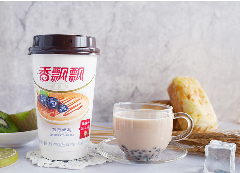 香飘飘奶茶好料系列芝士q麦3杯装芒果布丁冲泡饮品杯装整箱批发