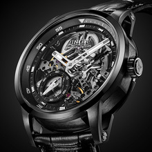 精利Jinlery瑞士注册品牌镂空小秒全自动机械表80H动能男士手表