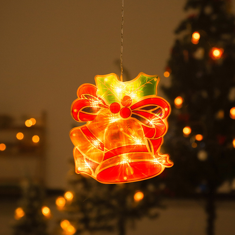 圣诞节装饰灯发光窗贴挂件店铺橱窗led吸盘氛围装扮布置用品老人