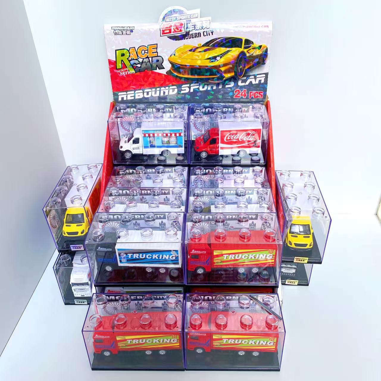 跨境合金餐饮货车仿真儿童模型玩具迷你厢式货车汽车生日礼物批发