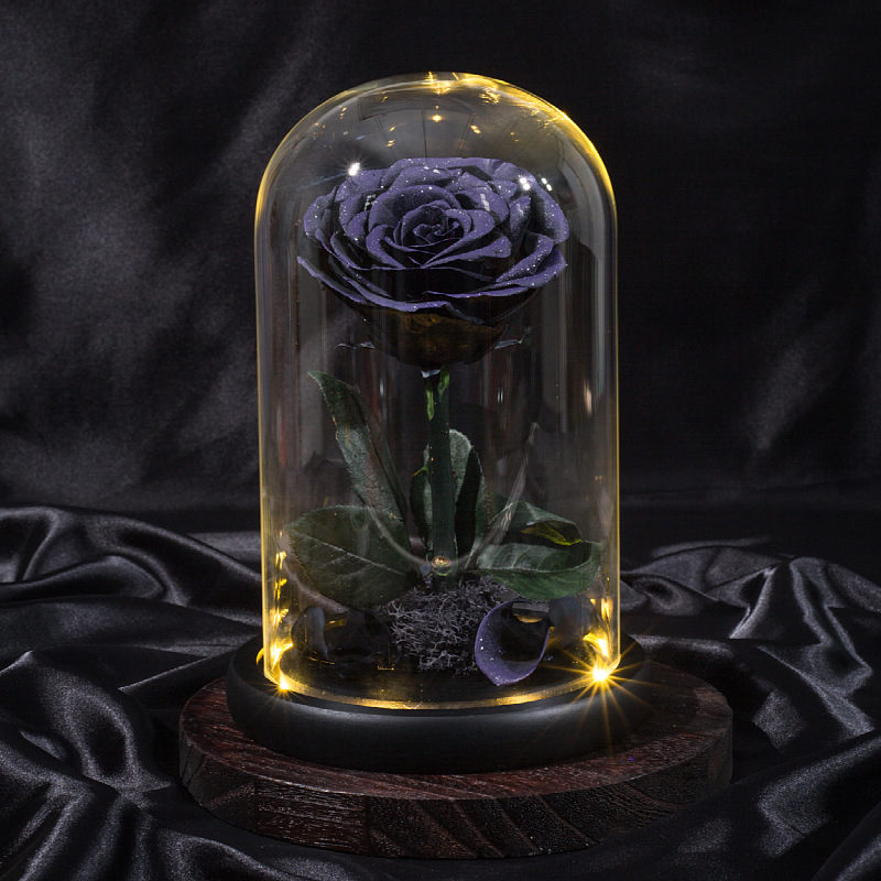 圣诞情人节生日礼物永生花小王子玫瑰花成品礼盒玻璃罩保鲜花礼物
