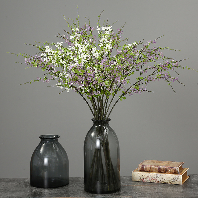 仿真雪柳插花枝条家居人造塑料仿真花装饰盆景小清新花艺摄影道具