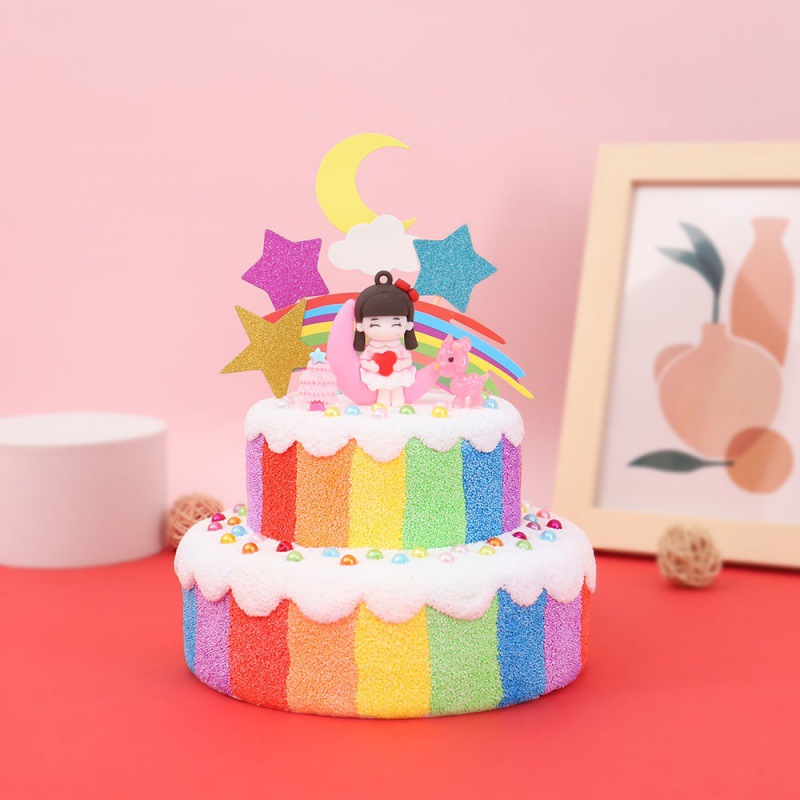 蛋糕模型防真儿童diy双层仿真制作材料雪花泥黏土幼儿园生日蛋糕