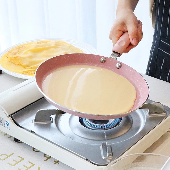 Xj14 Flat Multi-Layer Pan Pancake Pan Steak Frying Pan Pancake Omelette Pizza Household Non-Stick Pan Pancake Breakfast Pot