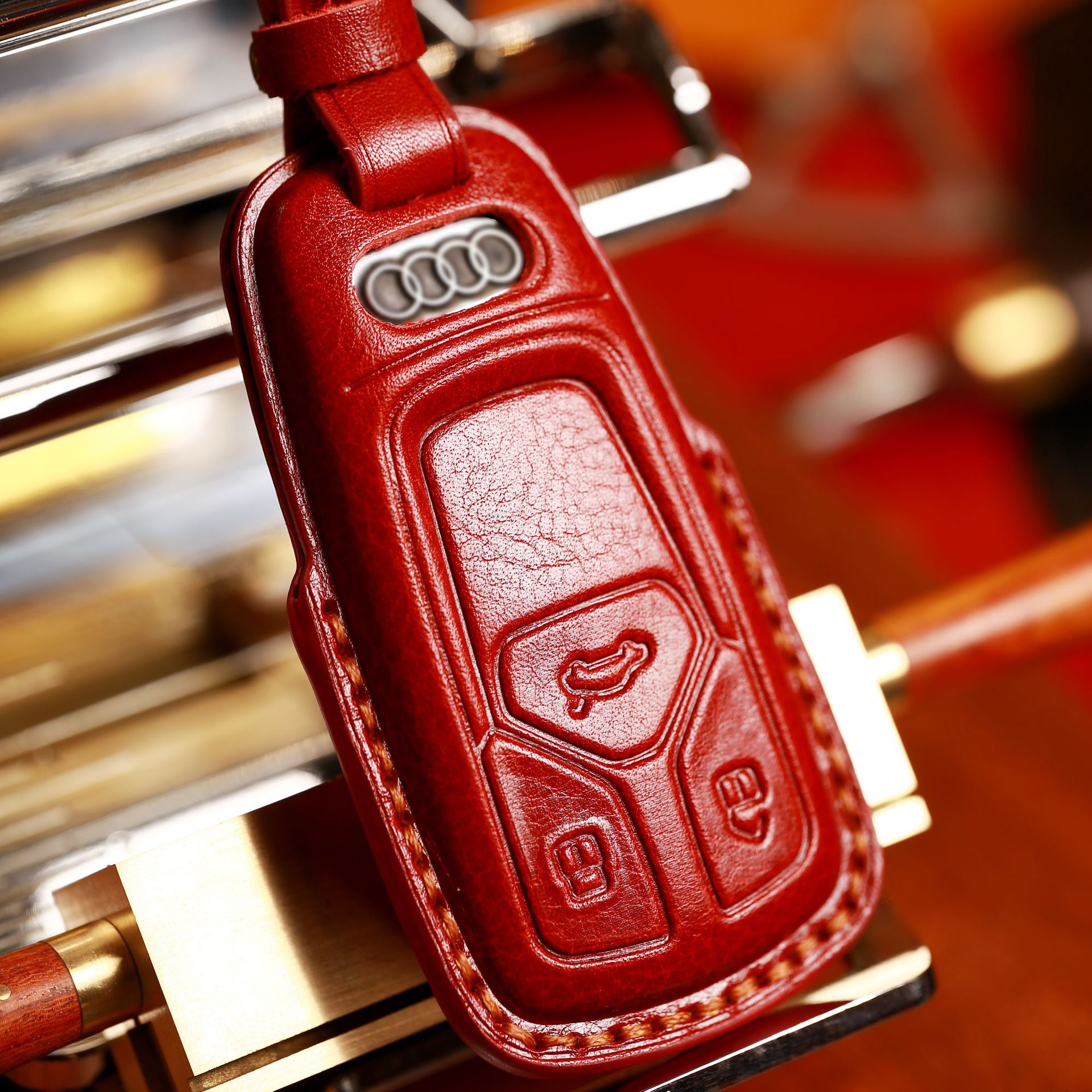 汽车钥匙套适用于奥迪钥匙套q5l女a6l男a5全包高档汽车钥匙包手工