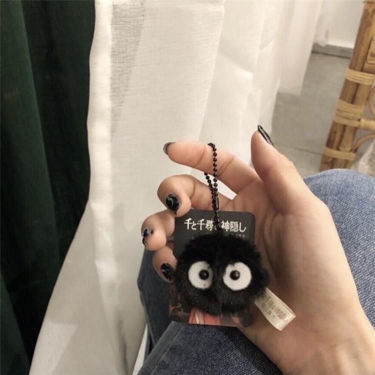 千里千寻小黑煤球钥匙扣毛绒挂件书包小挂件情侣配饰公仔装饰礼品
