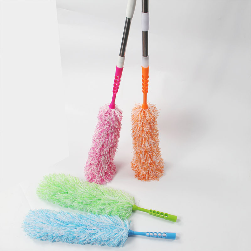 2022 New Retractable Multifunctional Five-Ring Handle Fiber Dust Brush Ceiling Cleaning Dust Cleaning Feather Duster