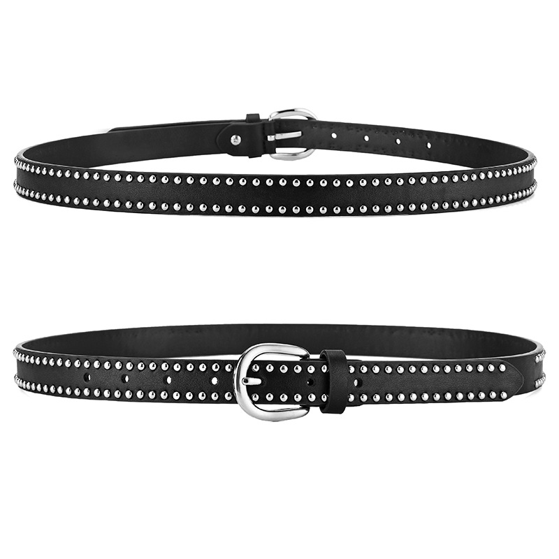 European and American Punk Metal Claw Bead Belt Men's Alloy Pin Buckle Rivet Belt Casual All-Matching Pants Belt Women's Wholesale