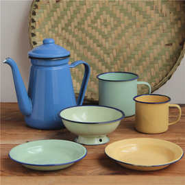 怀旧老式复古搪瓷杯唐盅盅缸子罐罐火锅市井串串火锅多色logo