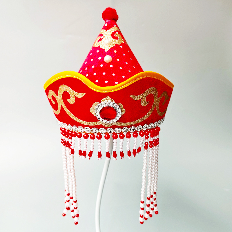 蒙古帽儿童少数民族元素舞台演出格格配饰公主帽古装表演服装头饰