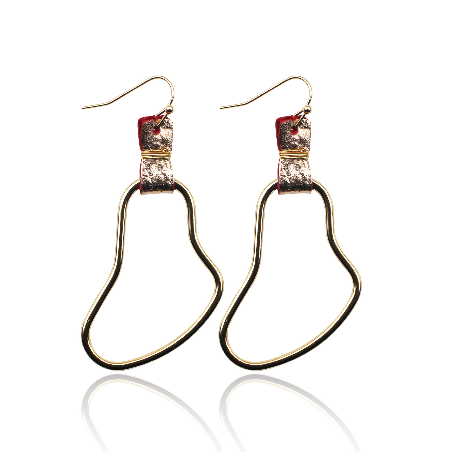 Environmental Protection Alloy Sheepskin Leather Copper Wire Winding Copper Ear Hook Earrings Earrings Female Cross-Border European and American Amazon