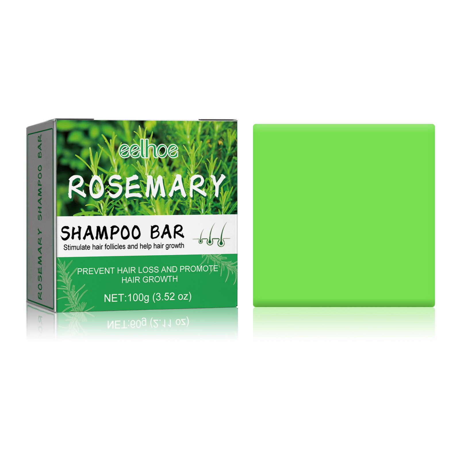 Eelhoe Rosemary Dense Hair Shampoo Soap Clean Scalp Improve Dry and Dry Manic Anti-Dandruff Strong Hair Quality Anti-Fall