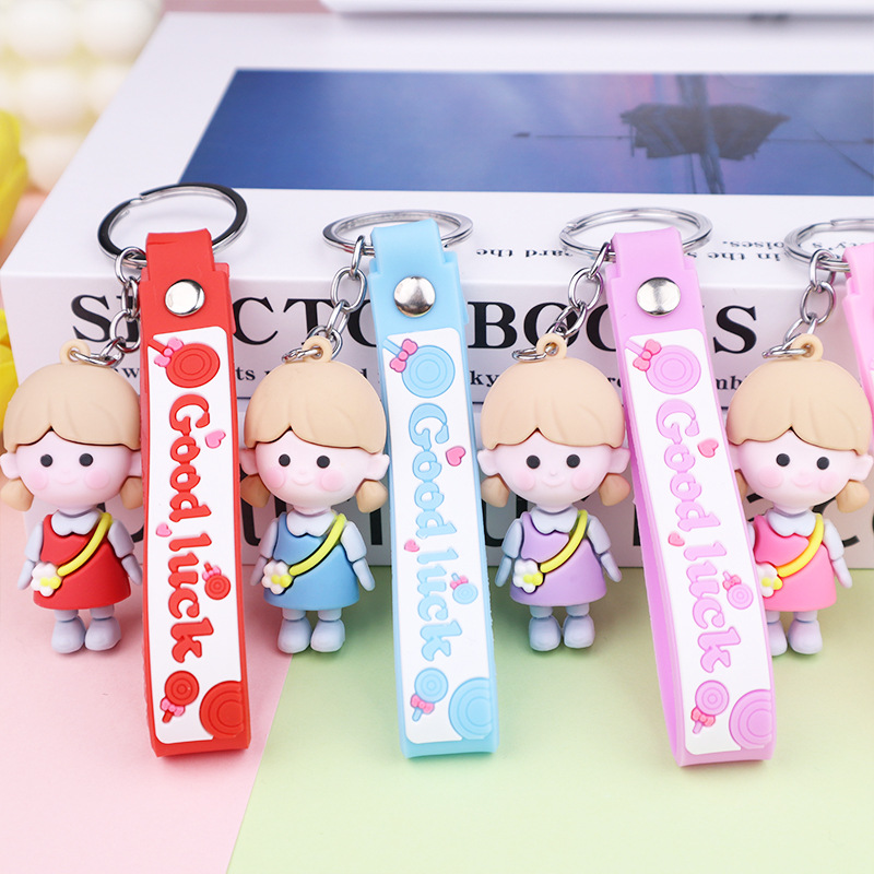 Cute Cartoon Crossbody Bag Little Girl Keychain Couple Car Doll Pendant Student Schoolbag Pendant Gift