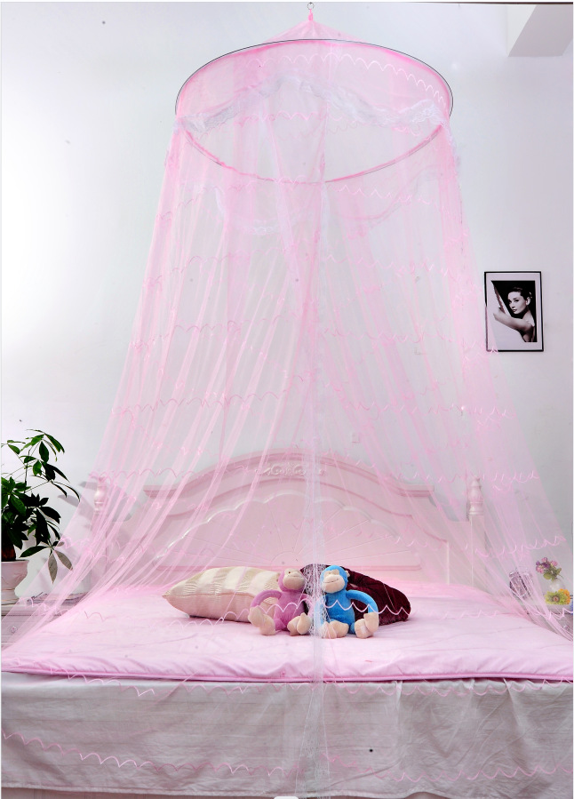 Installation-Free round Top Suspended Mosquito Net Anti Mosquito Gauze Tent 1.5 M 1.8M Bed Princess Wind Floor Encryption Crescent