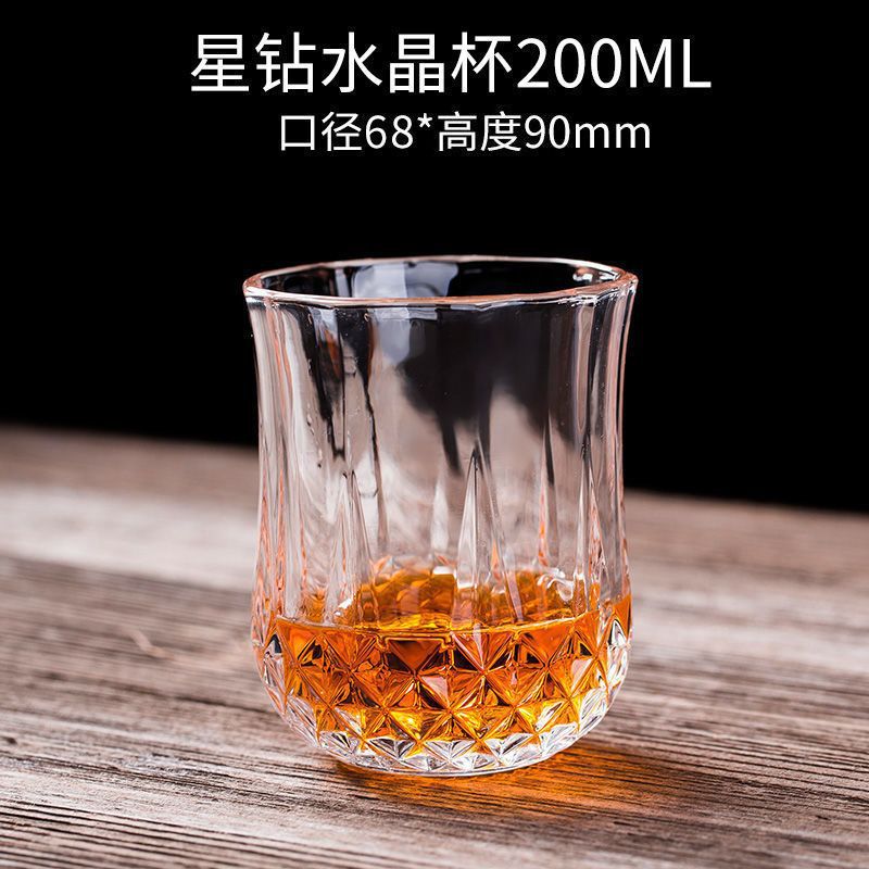 Crystal Glass Wine Glass Whiskey Shot Glass Glass Wine Glass Set Liquor Glasses Column Wine Glass European Style Household Cups