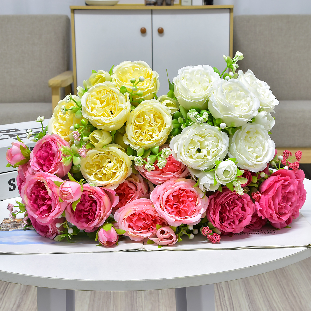 Artificial Flower Spring Color Ranunculus Asiaticus Indoor Home Decoration Wedding Set Decoration Factory Direct Sales