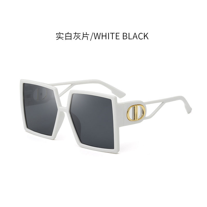 New Cross-Border Hollow Glasses Leg Sunglasses Large Frame European and American Fashion Square Retro Men's Sunglasses Women's Ins