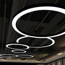 VXFLED圆形圆环吊灯店铺工业风灯健身房超市造型灯圆圈工程环形灯