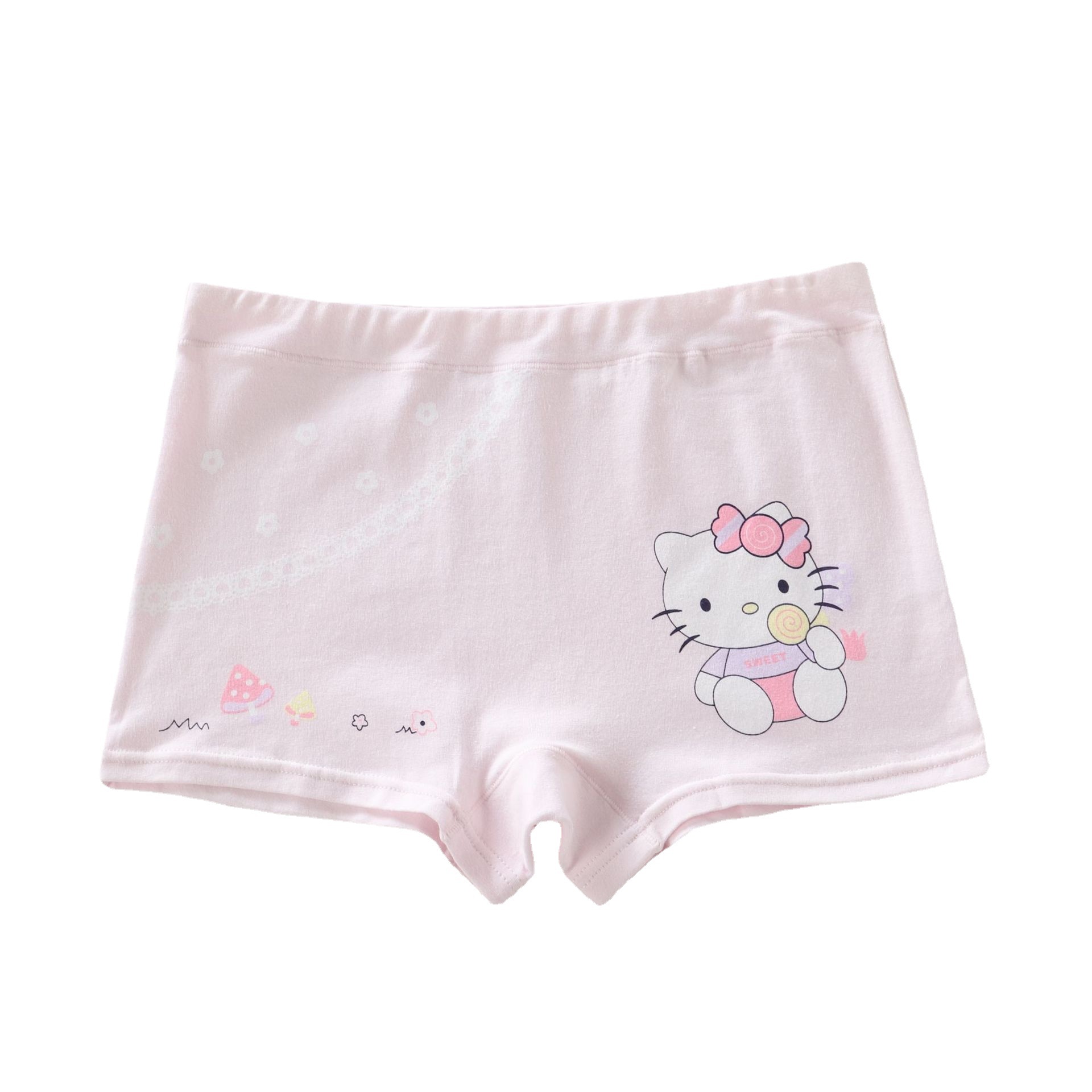 Children's Underwear Girls' Cotton Boxer Pure Cotton Four-Corner Baby Girl Infant Medium and Big Children 10 Little Girl Shorts 12 Years Old