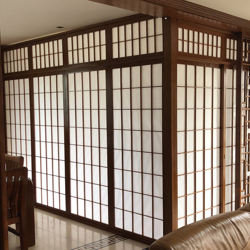 批发日式推拉门格子门卧室格栅榻榻米移门隔断樟子木门实木和室门