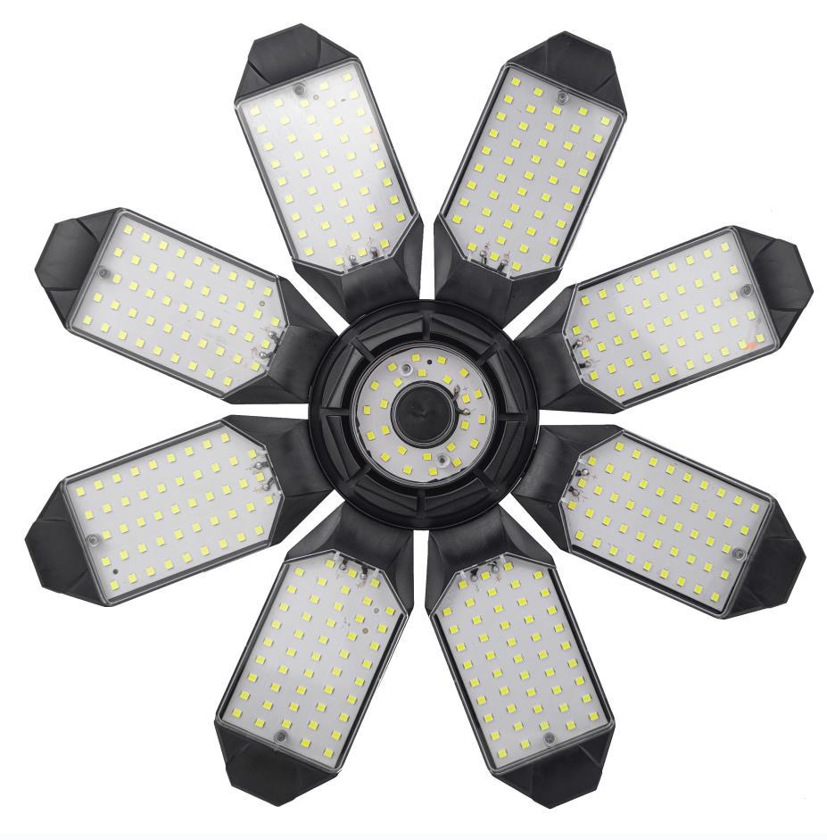 源头工厂新款l六叶八叶8 1led车库灯变形可折叠车库灯工矿灯厂房