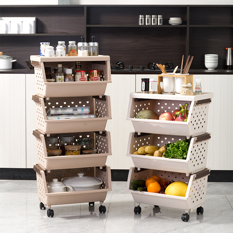 rise storage basket kitchen basket organizing rack household large capacity storage rack floor-standing multi-layer storage rack