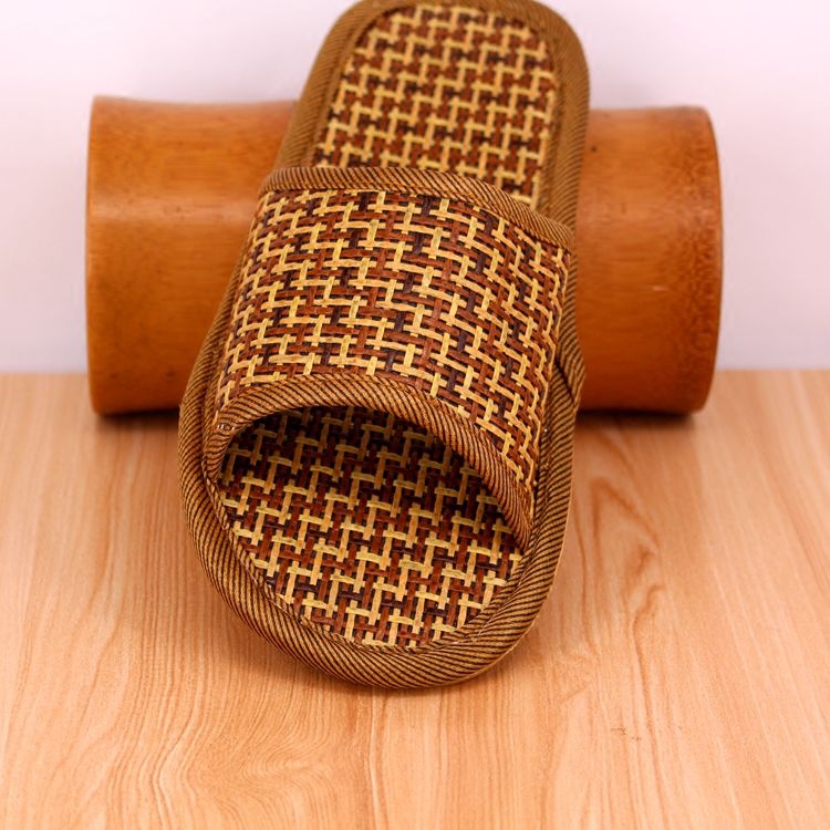 居家防滑拖鞋凉天然室内藤编草鞋拖鞋夏季藤编成人木地板情侣拖鞋