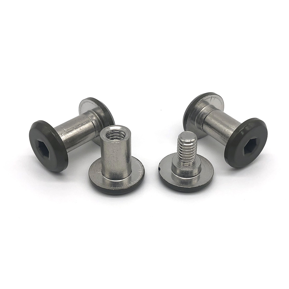 子母螺丝镀镍样相册帐本钉公母对接帐册钉m4m5对锁螺钉铆钉夹板