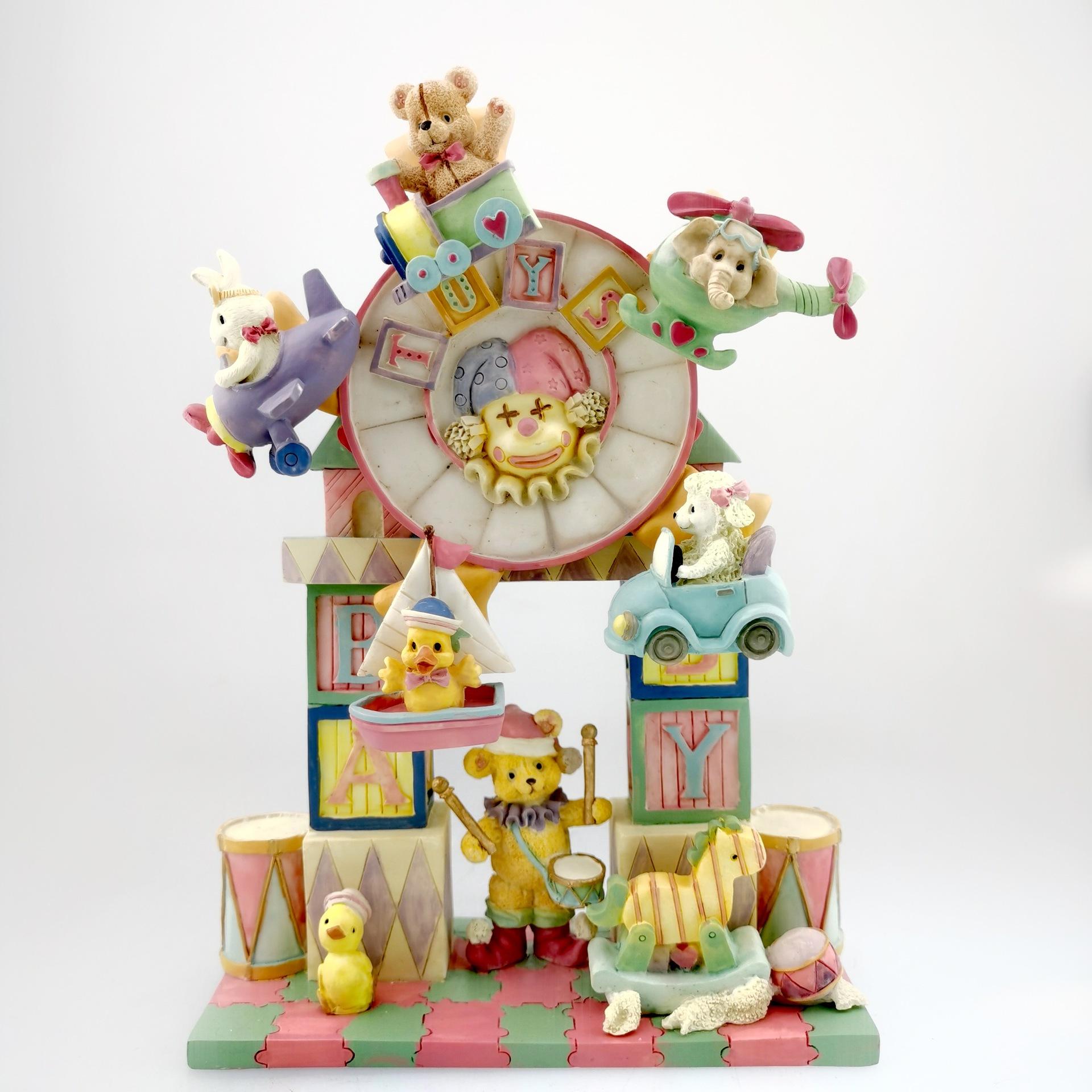 可爱卡通旋转音乐盒摩天轮八音盒礼物送朋友同学儿童树脂摆件礼品