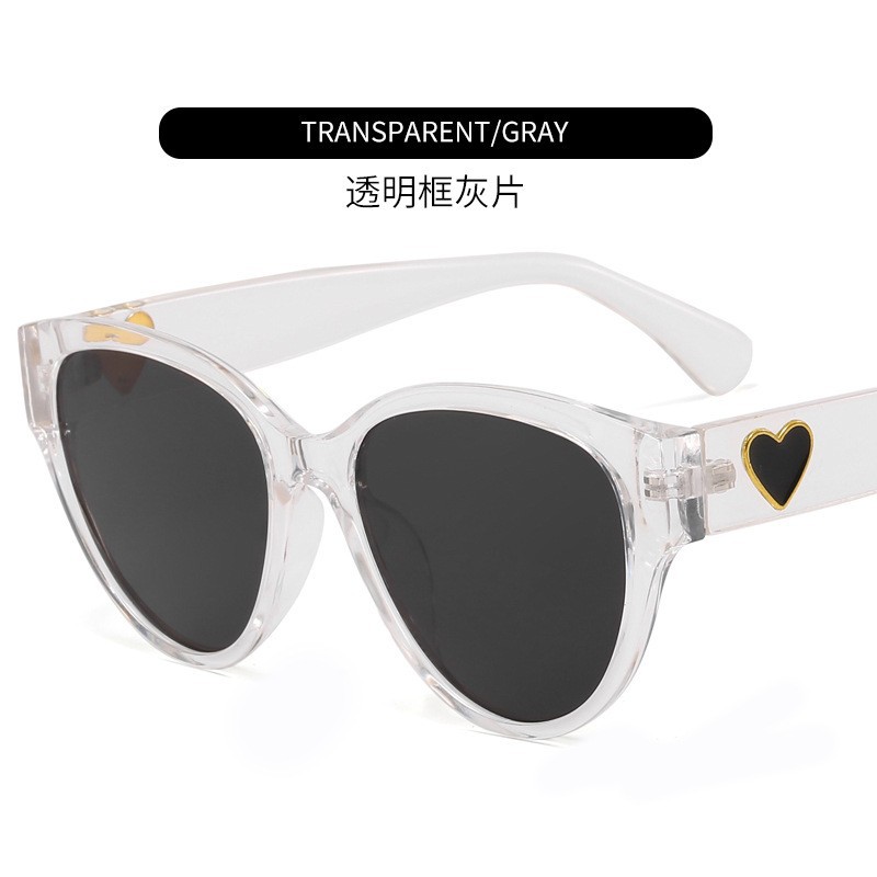 Fashion PC Sunglasses Women's Fashion UV Protection Glasses Valentine's Day Gift Sunglasses with Heart on Glasses Leg